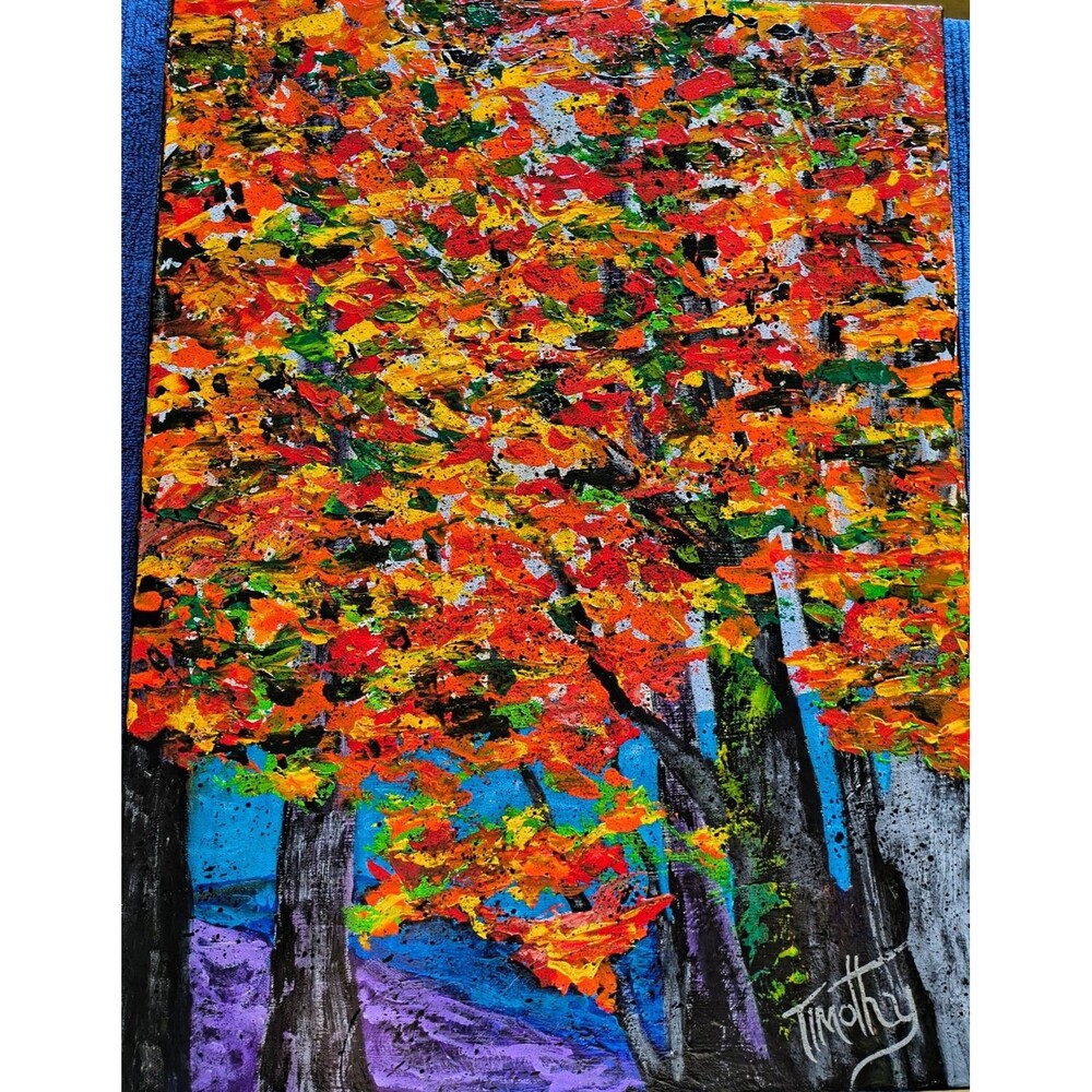 Original Acrylic Painting "Firestorm Of Color" 18" X 24"By Timothy Designs